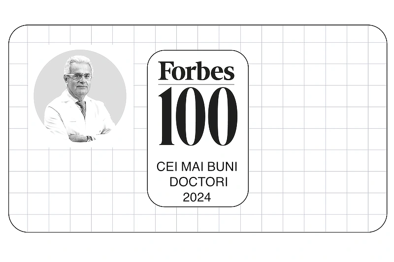 Forbes logo with the text “Top 100 Doctors 2025”, alongside a photograph of Dr Ramón Cugat in a white medical coat against a grey background.
